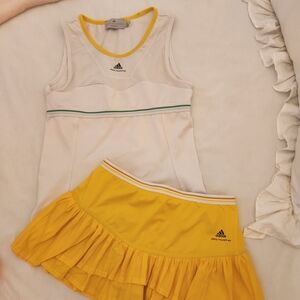 Adidas Barricade Stella McCartney White and Yellow Tennis Outfit